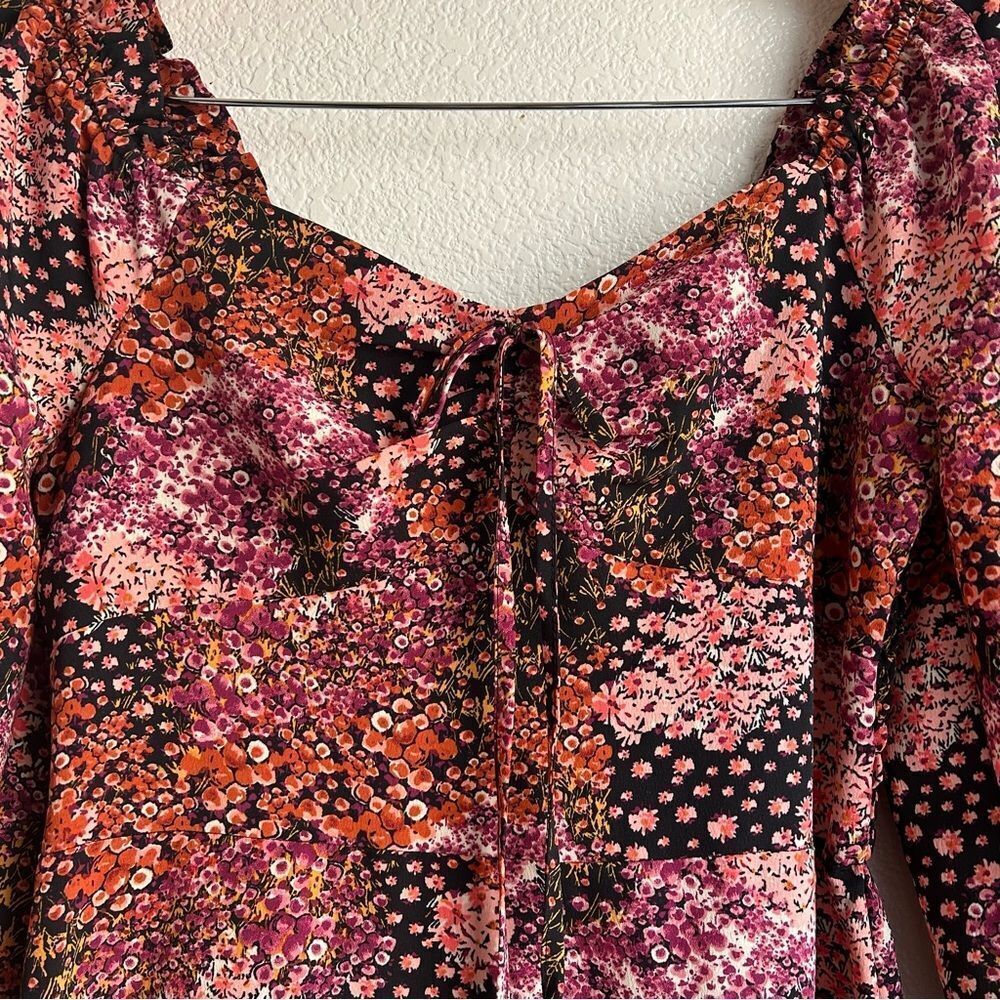 Lily Rose | Long Sleeve Babydoll Midi Floral Dress - Picture 4 of 7